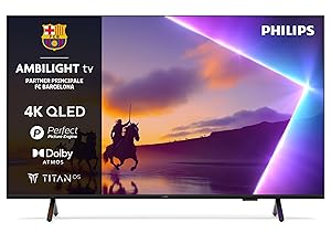 Philips Ambilight 55PUS8510 4K QLED Smart TV – Display 55’’ con piattaforma Titan OS, Pixel Precise Ultra HD e Dolby Atmos Sound – Funziona con Alexa e Google Voice Assistant