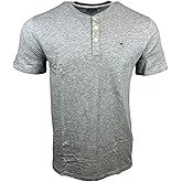 Tommy Hilfiger Denim Men's Essential Cotton Short Sleeved Henley T-Shirt (Grey, L)