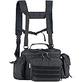 MGFLASHFORCE Tactical Fanny Pack for Men EDC Molle Waist Bag Hip Belt Pouches for Hiking Fishing Climbing Running Cycling Outdoor Sports