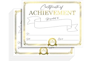 KIDEPOCH Award Certificate Paper, Gold Foil Blank Certificate of Achievement Paper Sheet for Students, School. Laser and Inkjet Printer Friendly, 8.5 x 11 inches,50 Counts