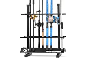 Savior Equipment Fishing Rod Rack Holder Organizer, 24-48 Slots to Hold Fresh Salt Water Spinning Rods & Reel Combo, Lightweight Aluminum Vertical Fish Pole Garage Storage Ground Display Stand