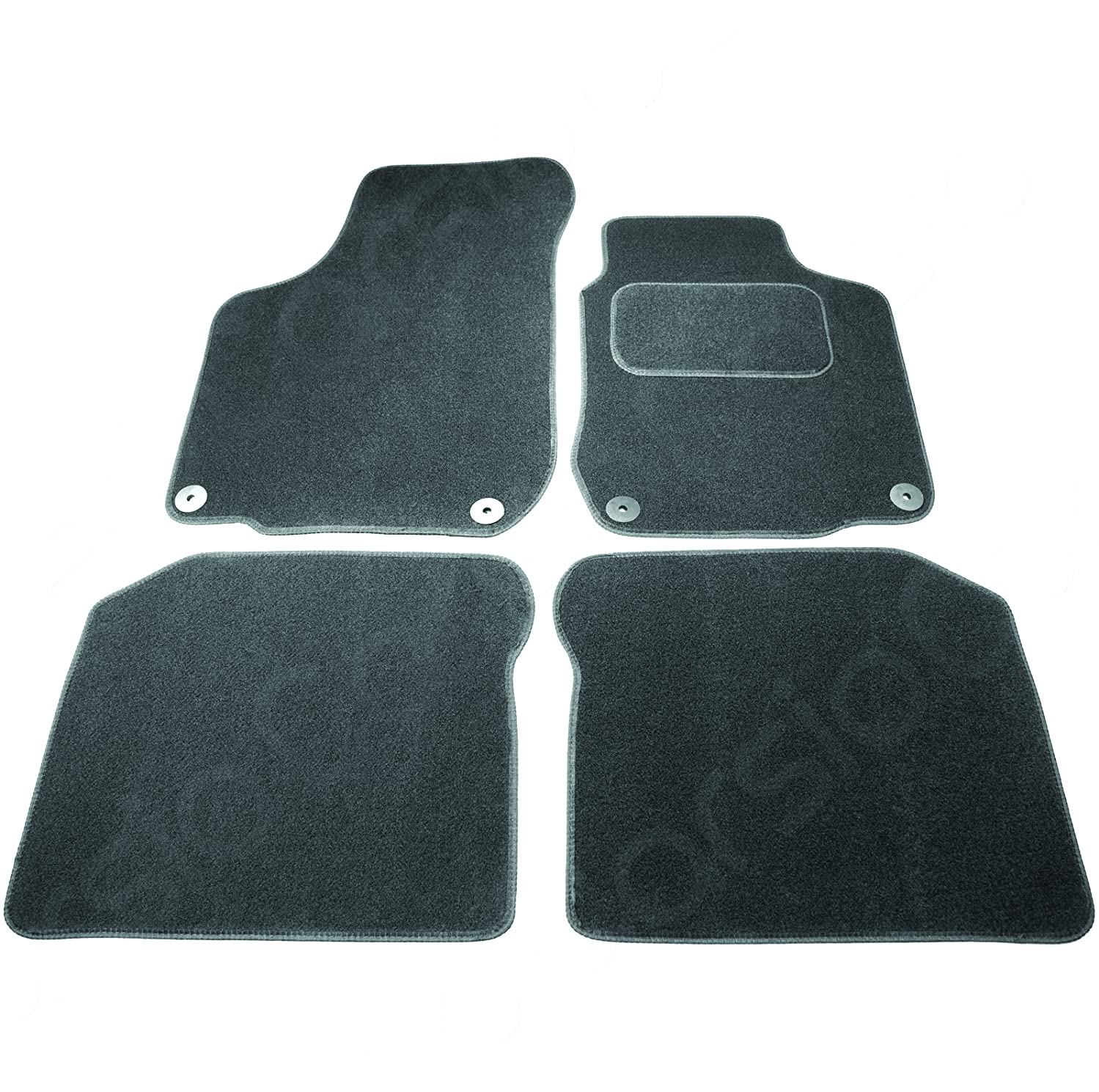Carsio Carpet Car Mats For VW Golf MK4 & Beetle 4 Piece Set with 4 Clips Tailored Fit Floor Mat Complete Accessory Black Custom Fitted - All Weather, Anti-Slip Backing & Black Trim