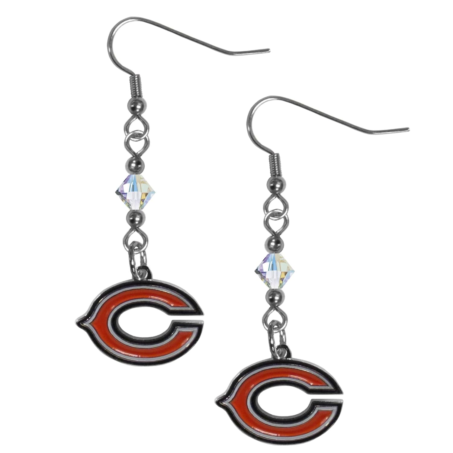NFL Chicago Bears Crystal Dangle Earrings One Size Multi