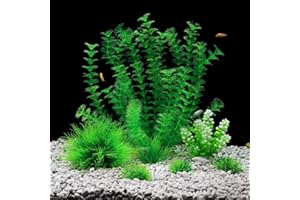 QUMY Aquarium Plants Plastic Fish Plant Set for Tank Artificial Decoration for All Fish Medium