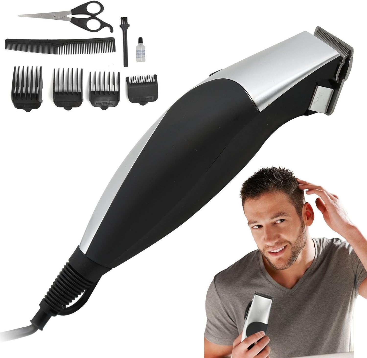 FINEWAY® 10pc Gents Mens Hair Cutting Clipper Grooming Set Professional