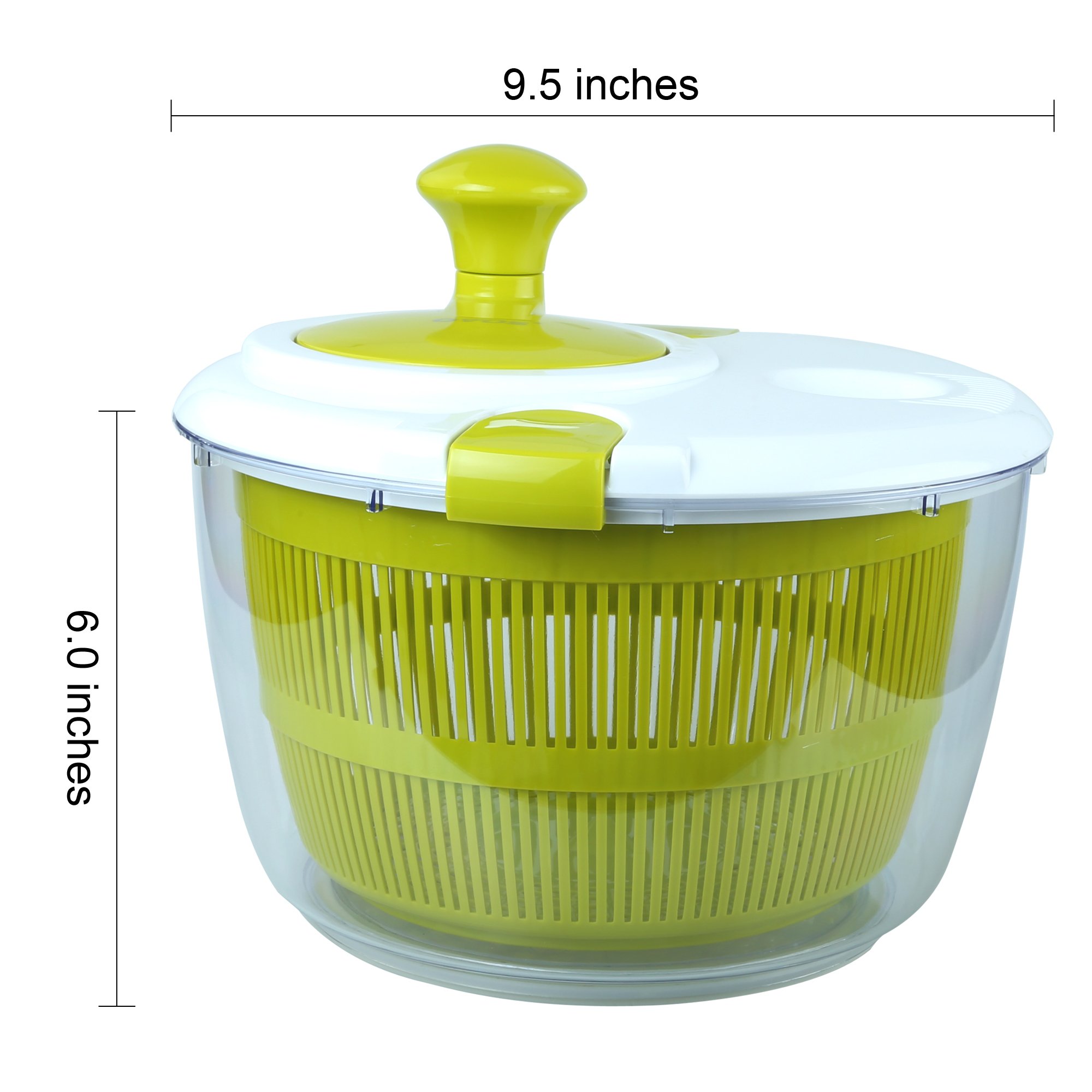 OVOS Salad Spinner Large 5 Quarts Fruits and Vegetables Dryer Quick Dry