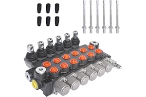 kimllier 6 Spool Hydraulic Valve 13GPM 3600PSI Hydraulic Directional Control Valve SAE Ports Double Acting Valve