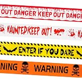 BeadRiver 4 Pack Halloween Decorations Caution Tape 3in x 328ft, 82ft/Roll | Do Not Enter Warning Tape Halloween Party Decorations Indoor Outdoor for Crime Scene, Haunted House, Door Danger Zone