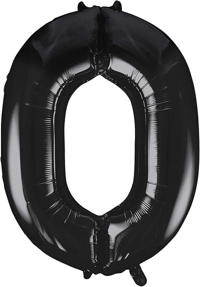 Unique Black Number 0 Foil Balloon 86cm Large One Piece