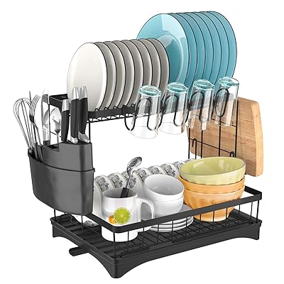 Stainless Steel 2-Tier Dish Rack with Drainboard and Kenya Ubuy