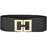 Wide Elastic Belts for Women Dresses Fashion Stretchy Waist Belt with Gold Buckle