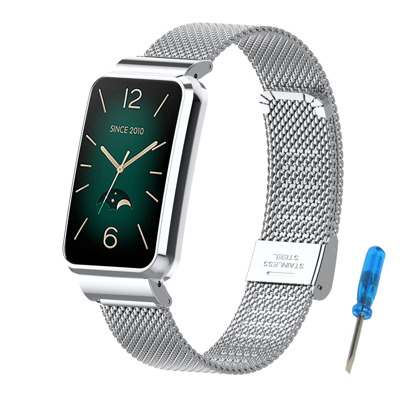 CHULN Metal Bracelet Compatible with Xiaomi Mi Band 7 Pro, Adjustable Stainless Steel Replacement Strap for Xiaomi Mi Band 7 Pro (Fitness Tracker Not Included)