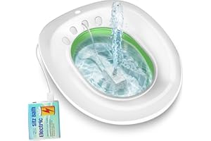 FRECHMOON Electric Sitz Bath for Toilet Seat, Hemorrhoids and Postpartum Care - Yoni Steam Seat - Perineal Soaking, Collapsible, Wide Seat, Deeper Bowl - Use w/Sitz Bath Salt