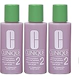 Pack of 3 x Clinique Clarifying Lotion 2 for Dry Combination Skin, 2 oz each Travel Size, Unboxed