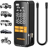 MODARI Tire Inflator Portable Air Compressor, 5X Faster 160 PSI Portable Tire Inflator for Car, Built-in Magnetic Storage, Auto Shut-Off Cordless Air Pump for Car Tires, SUV, Truck (No case)