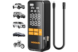 MODARI Tire Inflator Portable Air Compressor, 5X Faster 160 PSI Portable Tire Inflator for Car, Built-in Magnetic Storage, Auto Shut-Off Cordless Air Pump for Car Tires, SUV, Truck (No case)