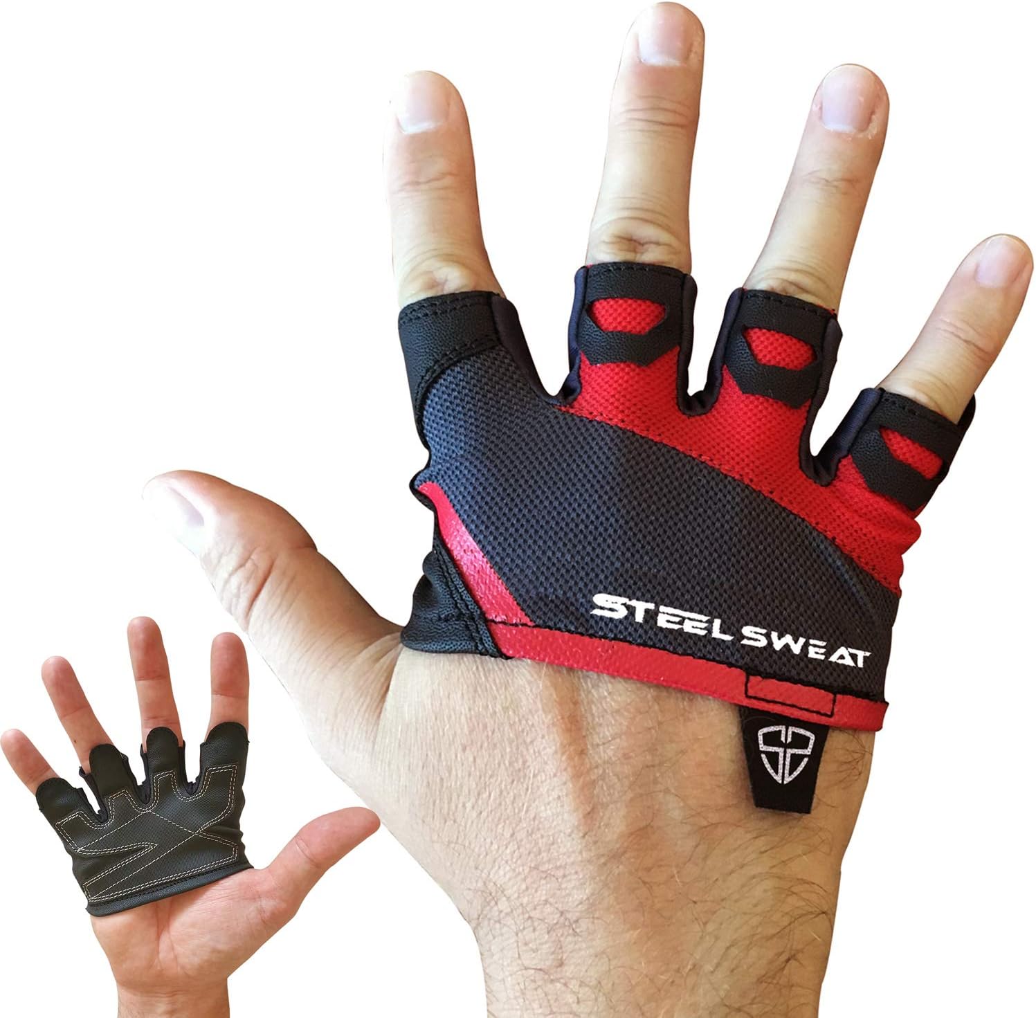 Steel Sweat Gym Gloves - Cross-fit WOD Workout - Weight Lifting Gloves to Protect Your Palms for Men & Women - Skins