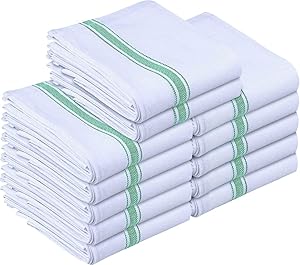 Utopia Towels 12 Pack Dish Towels - Resuable Kitchen Towels -15 x 25 Inches Ultra Soft Cotton Dish Cloths - Super Absorbent Cleaning Cloths, Green
