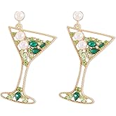 Martini Earrings for Women Cute Dangle Earrings Trendy Fun Statement Cocktail Earrings Martini Wine Glass Dangle Earrings Champagne Margarita Espresso Martini Party Decor Gifts for Holiday Christmas