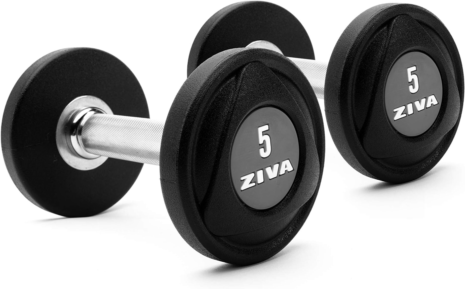 ZIVA SL Urethane Coated Multi Weight Dumbbells - Pair, 5-75 lbs. - Odorless Dumbbell Set for Core and Strength Training Workouts