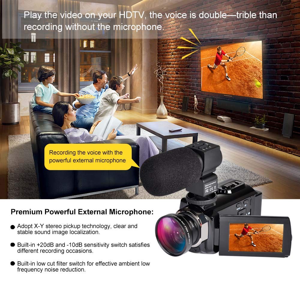 4K Video Camera Zohulu Camcorder, WiFi Vlogging Camera for YouTube with