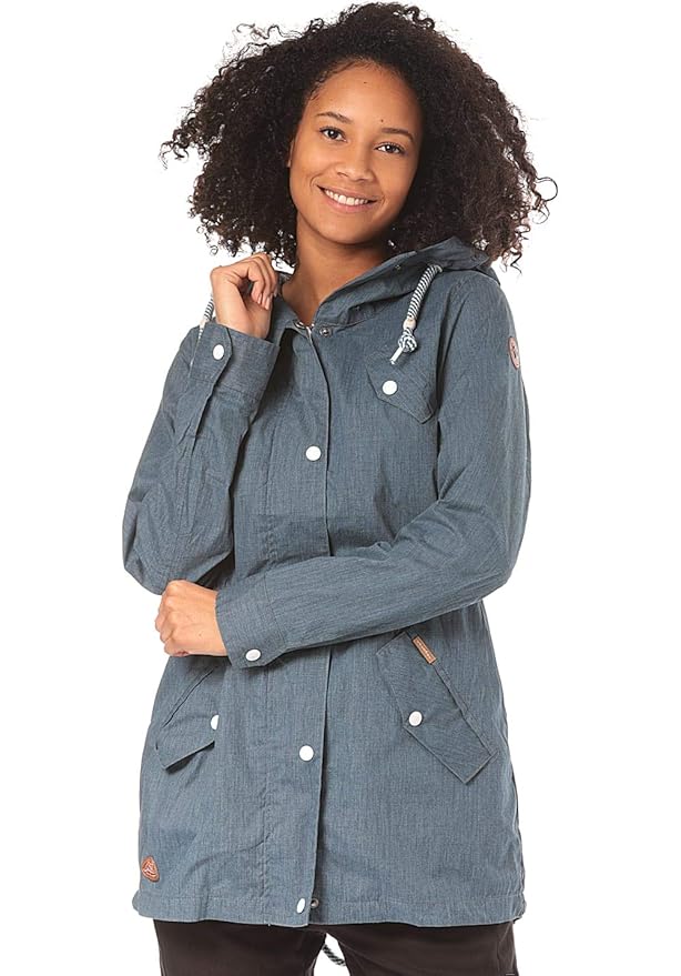 Ragwear CRANCHY Damen,Parker,Jacke,Übergangsjacke mit Kapuze,vegan