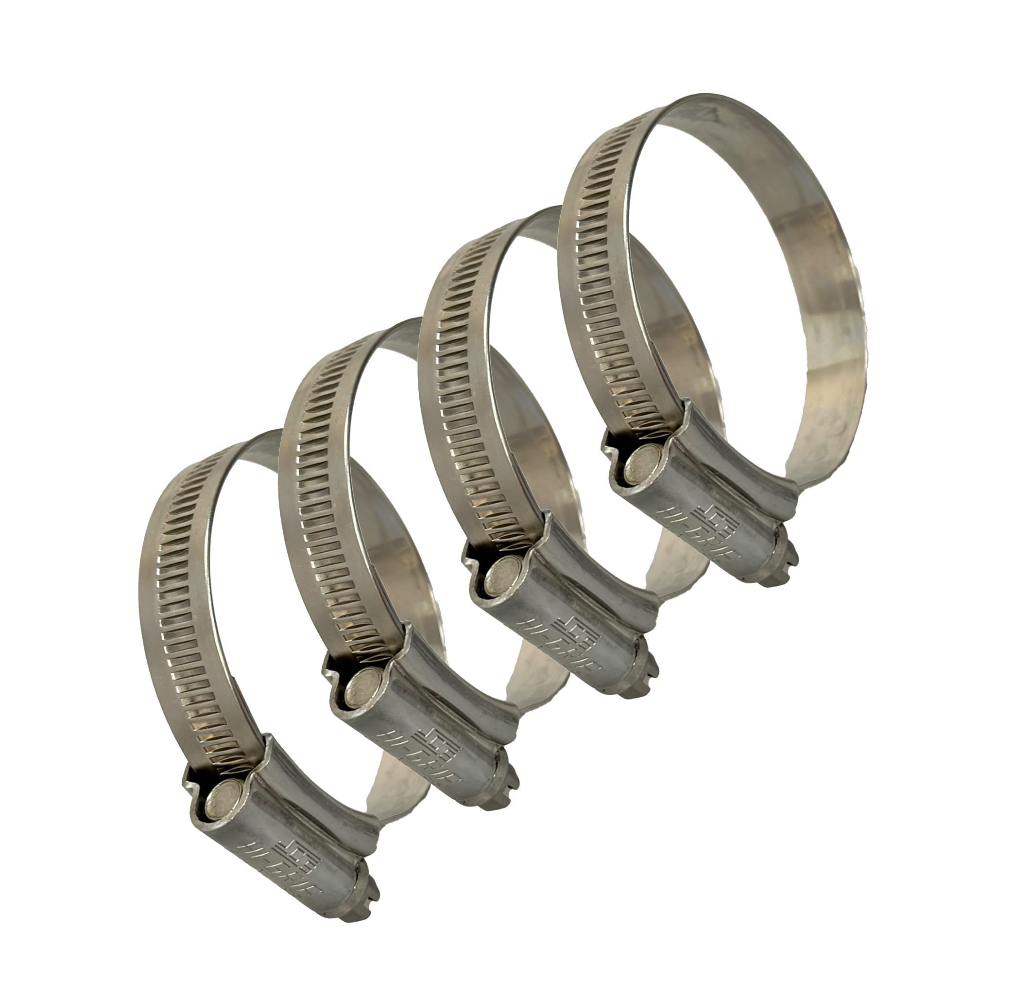 JCS® Hi-Grip Stainless Steel hose clamps clips- Marine grade, 35-50mm x4