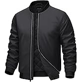 Cotrasen Men's Bomber Jacket Fall Winter Warm Windbreaker Full Zip Windproof Casual Padded Coats