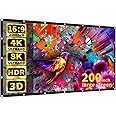 GHKJOK 200 Inch Projector Screen Large Projector Screen Outdoor Projector Screen Portable Projector Screen Movie Screen Washable Foldable Wrinkle Free Office Meeting Presentation Theater Party