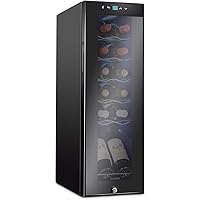 Ivation 12 Bottle Compressor Wine Cooler Refrigerator w/Lock | Large Freestanding Wine Cellar For Red, White, Champagne…