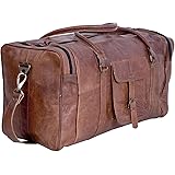 KPL 21 Inch Vintage Leather Duffel Travel Gym Sports Overnight Weekend Duffle Bags for men and women