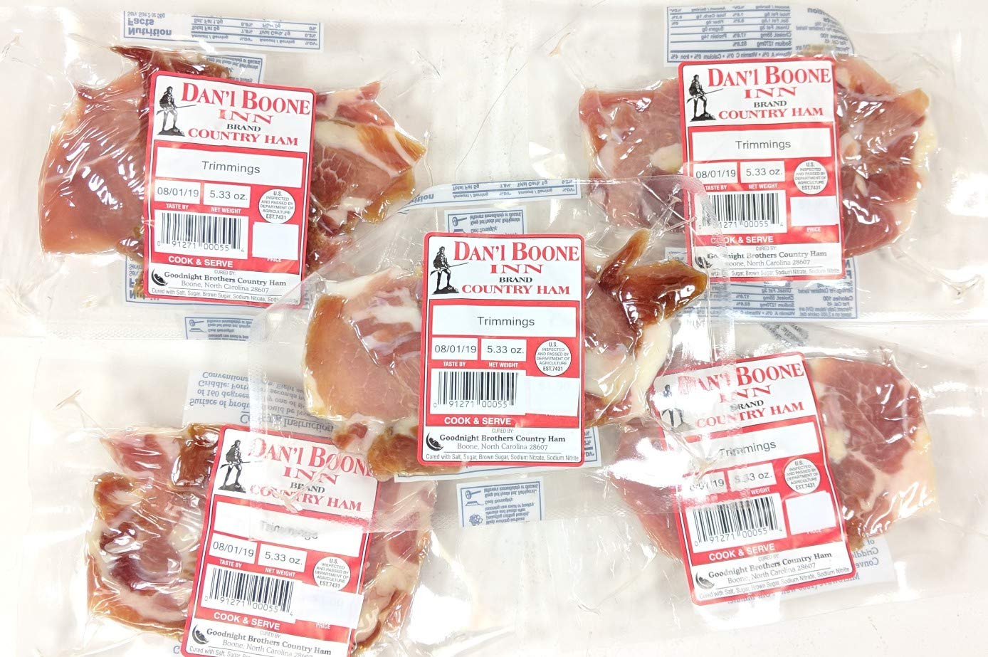 Dan'l Boone Inn Country Ham Trimmings Cut 5- 5.33 oz. Packs