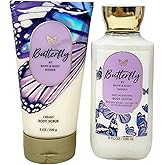 Bath & Body Works Butterfly 2 Piece Gift Set - Body Lotion and Creamy Body Scrub
