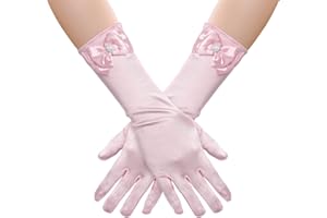 GHGMAO Little Girls Princess Gloves - Satin Gloves for Birthday Halloween Costume Party Princess Cosplay First Communion