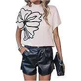 Verdusa Women's Old Money Floral Lightweight Sweaters High Neck Pullover Knit Tops