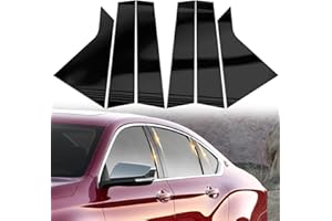 AMSPRAC Door Pillar Covers fit for Chevy Impala 2014 2015 2016 2017 2018 2019 2020,Glossy Black Anti-Scratch Trim, 6PCS Window Outer Pillar Panel Set
