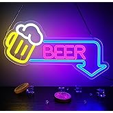 Beer Neon Signs Led Beer Neon Sign for Wall Decor Dimmable Bar Led Sign Neon Sign for Man Cave Bedroom Home Bar Shop Pub Bistro Party Game Room Decor Gifts