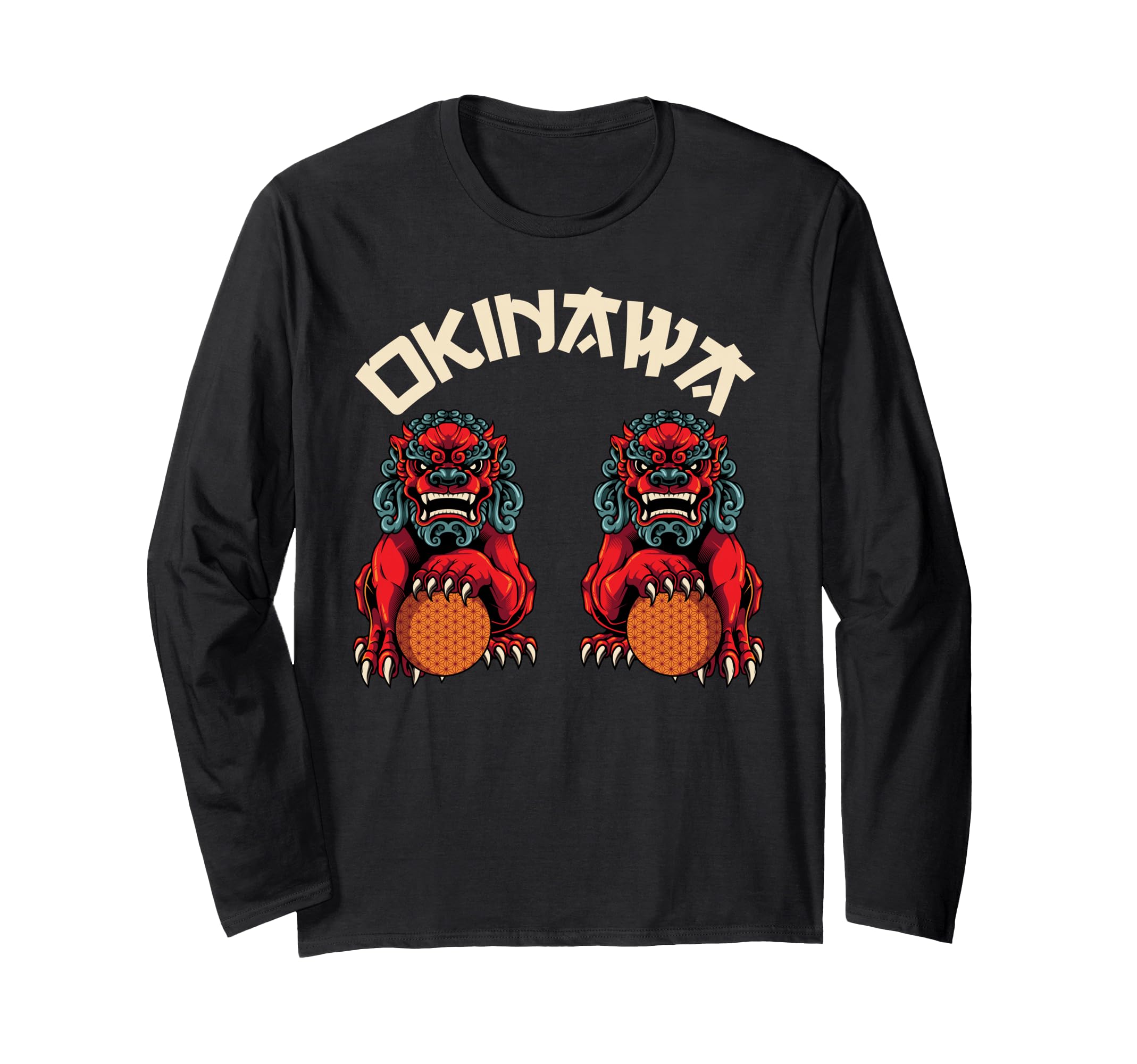 Okinawa Shisa Dogs Long Sleeve T-Shirt