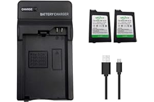 2 Pcs PSP-S110 Battery and PSP-110 PSP-S110 battery charger Compatible with PSP-110 PSP-S110 PSP 1000 Series/PSP 2000 Series/