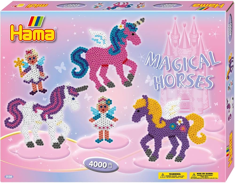 Hama Magical Horses Large Activity Set 4000 Beads Pegboards Ages 5+ Official