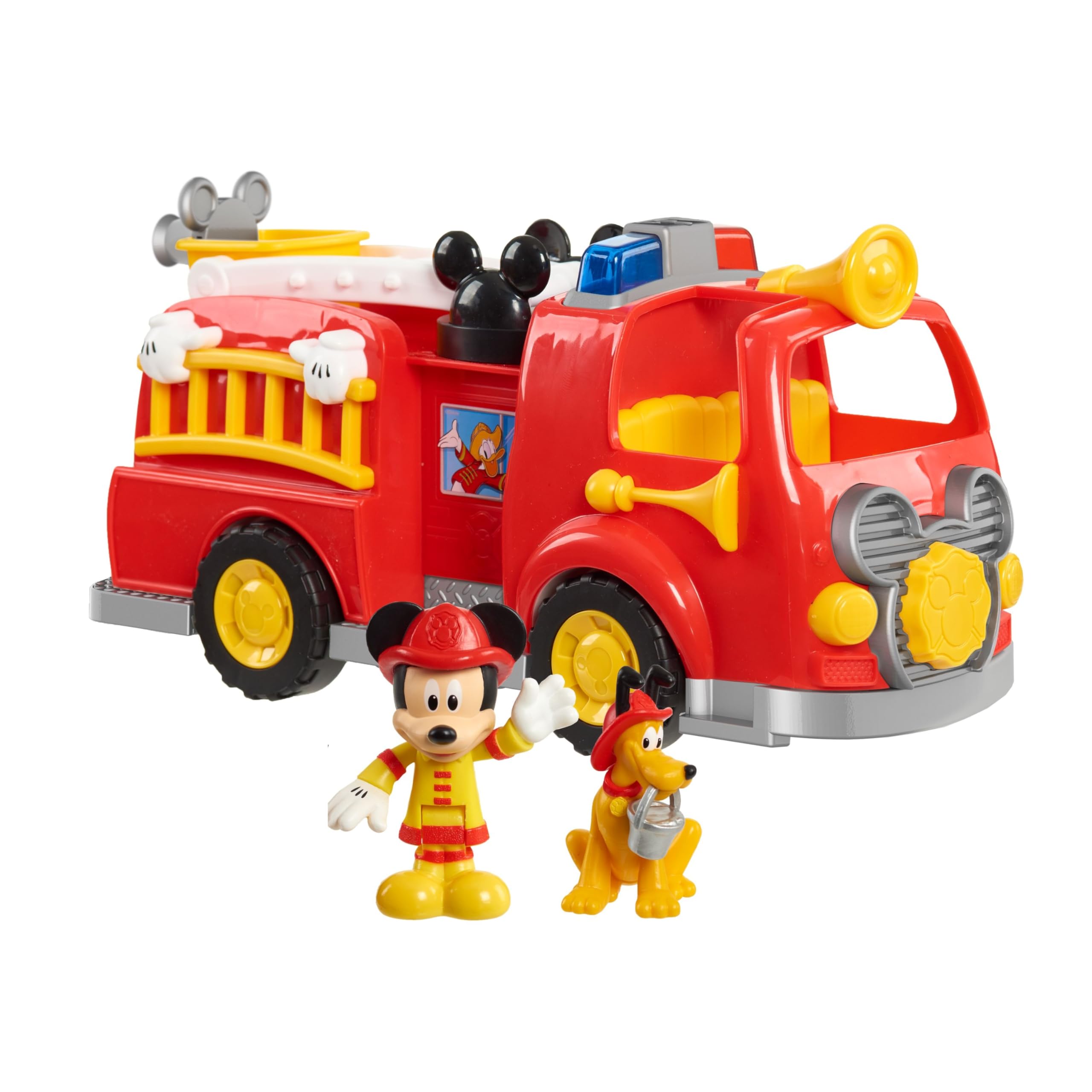 Disney’s Mickey Mouse Mickey’s Fire Engine, Figure and Vehicle Playset, Lights and Sounds, Kids Toys for Ages 3 Up by Just Play