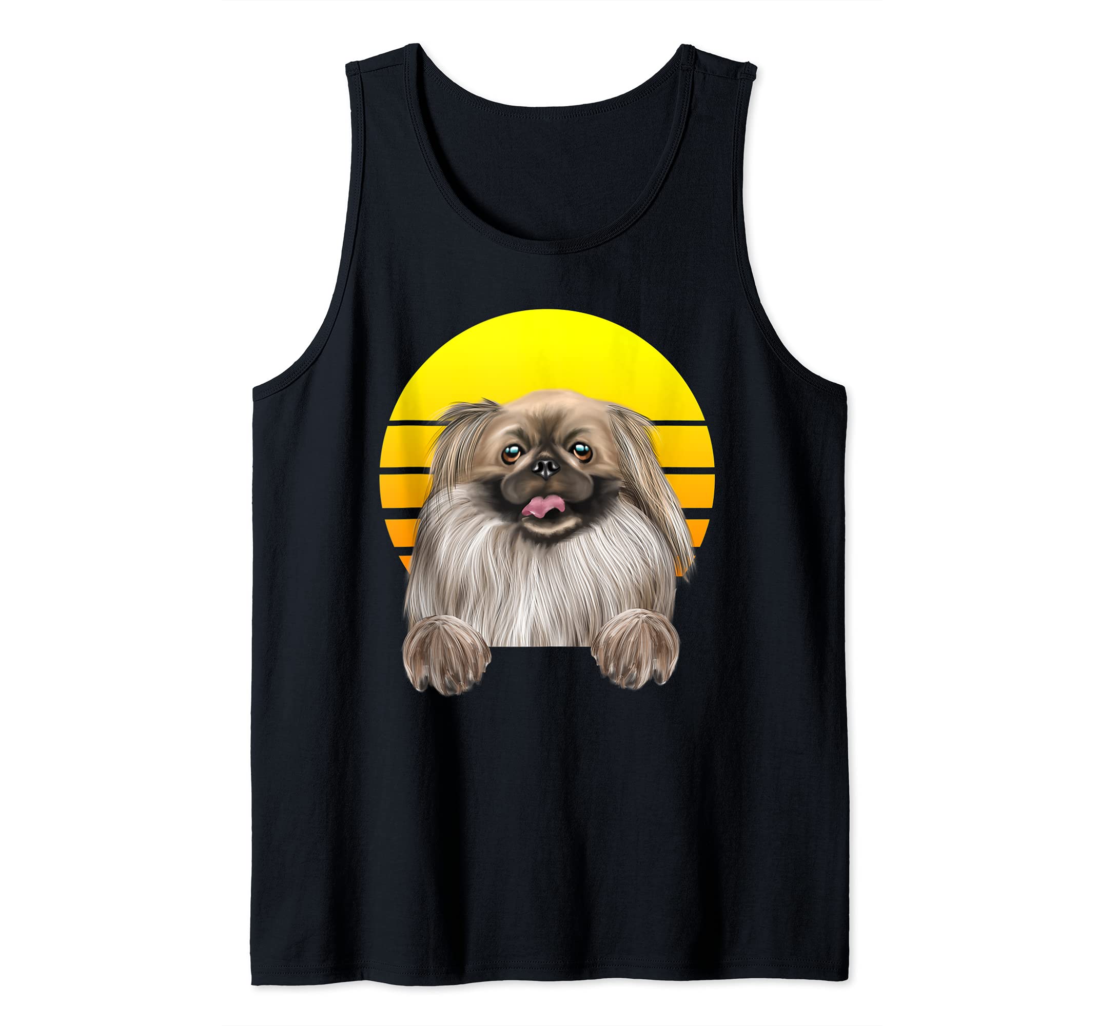 Vintage Sunset Pekingese Dog Lover Tank Top