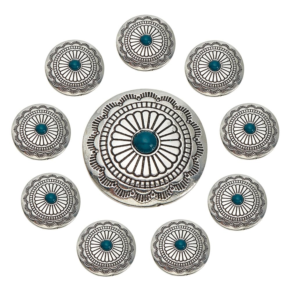 HOBBIESAY 10Pcs 1.18inch Alloy Blazer Button Set Daisy Pattern Decorative Buttons Flat Round Vintage Western Style Replacement Buttons for Blazer Suits Sport Coat Uniform Jacket,Hole:7mm