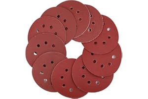 Akjwp 150PCS Sanding Discs - 5 Inch 8 Holes Sander Pads Hook and Loop Adhesive Sandpaper for Random Orbital Sanders 40/60/80/100/120/180/240/320/400/600 Grits