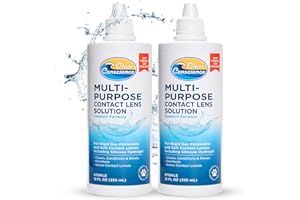 Cruelty-Free Contact Lens Solution 12oz - Multipurpose Cleaner & Sterile Isotonic Eye Contacts Care by Clear Conscience (2 Pack)