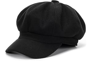 KORHLEOH Women's Octagonal Newsboy Cap - Vintage 8 Panels Paperboy Visor Gatsby Cabbie Hat Solid Color Painter Cap for Girls Teens