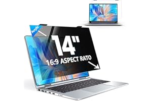 GUDTEKE Laptop Privacy Screen 14 inch, 9H Hanging Privacy Screen for Laptop for 16:9, Acrylic HD Eye Protection Anti Glare Bl