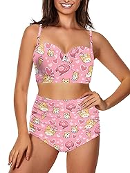 Howilath Women's String Bikini Swimsuit Cute Corgi