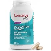 CONCEIVE PLUS Ovulation Support Myo-Inositol &amp; D-Chiro Inositol | Egg Quality &amp; Fertility, PCOS Supplements, Reproductive Health Hormone Balance for Women, COQ10, Folic Acid, Ginger