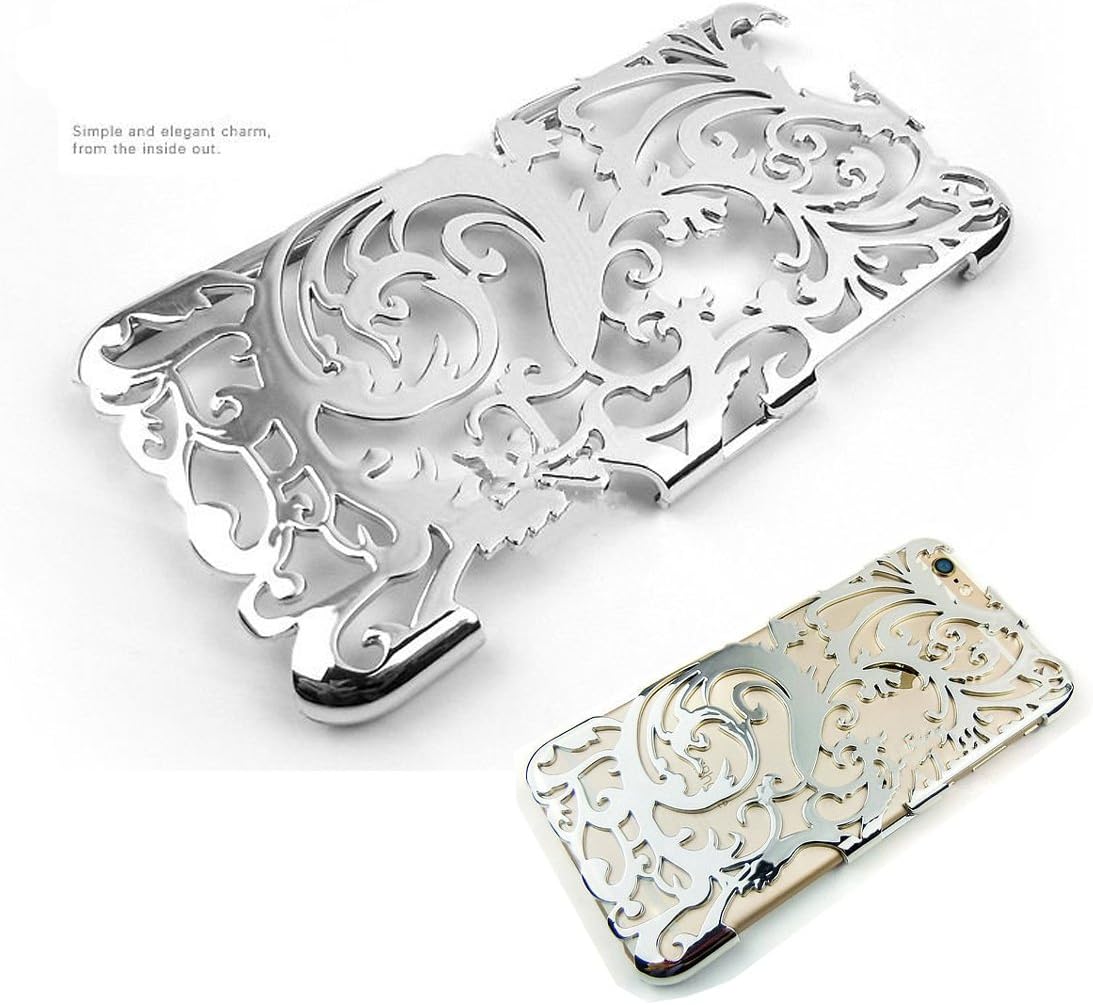 KaLaBan New Plastic Case Cover for Iphone 6 4.7 inch, iphone 6 case,pvc case,Hollow out case,iphone 6 4.7" Hollow out case,Palace restoring ancient ways is hollow-out series, vacuum plating + import PC plastic, Slim Hollow-Out Crystal Clear Case,Heat dissipation case, Hollow out art of carve patterns or designs on woodwork, fashion experience for iphone 6 4.7" (silver)